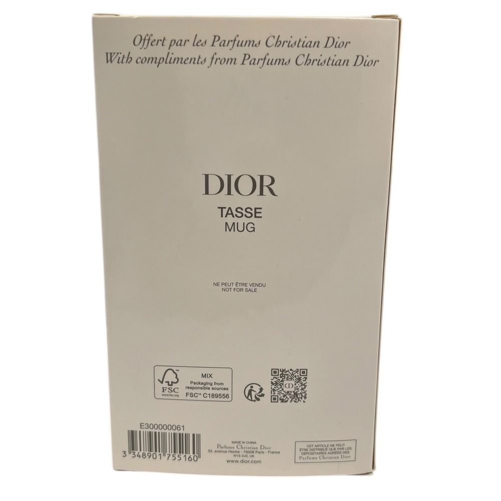 Dior Homme Insulated Tumbler Coffee Mug Tasse Black Lid New With Box